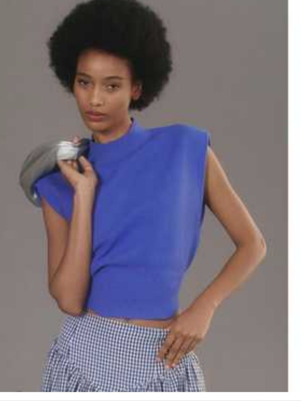Pilcro  By Anthropologie Bright Blue Structured Shoulder Knit Vest Size M